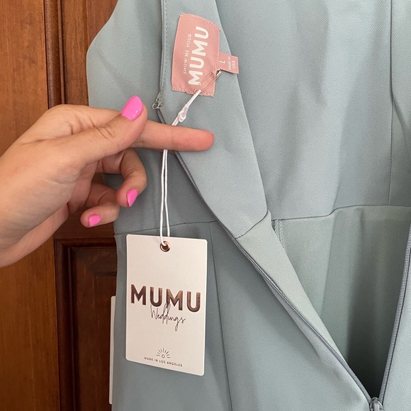 NWT Show Me Your MuMu Morgan gown in Silver Sage - Picture 4 of 4